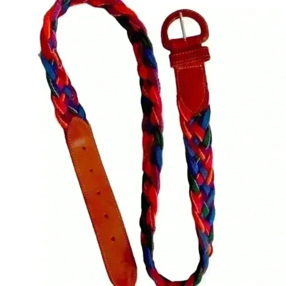 BELT Braided Multicolor Vintage Guatemala Colorful